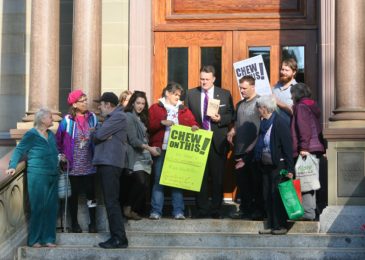 Chew on this, Halifax! Activists visit City Hall for International Day for the Eradication of Poverty