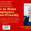 PSA: Mark your calendars. Equity Watch public talk, “How to make employers women–friendly” – 27 January, Central Library