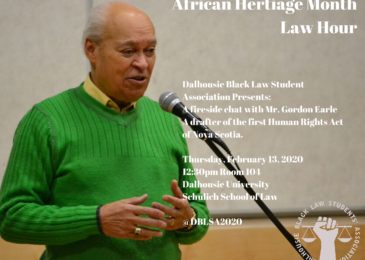 PSA: Dalhousie Black Law Student Association event, Fireside chat with Mr. Gordon Earle
